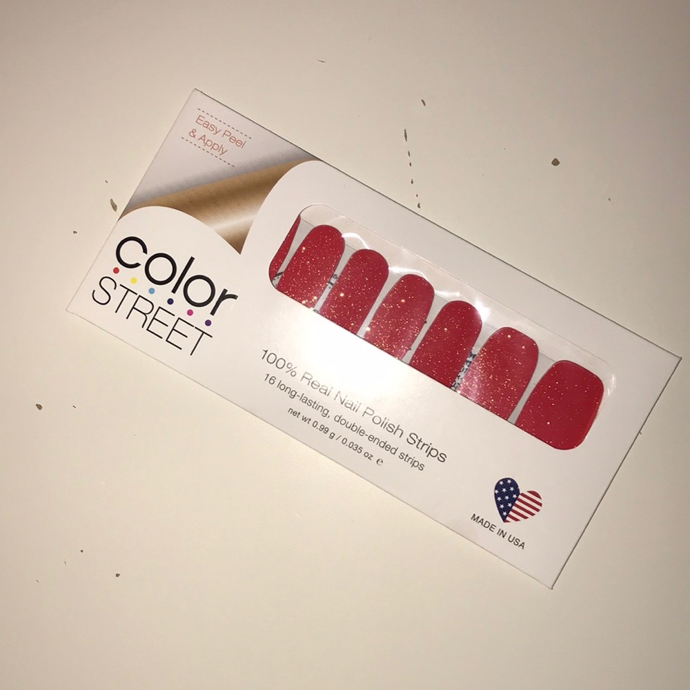 Color Street Red Sparkly Polish Strips